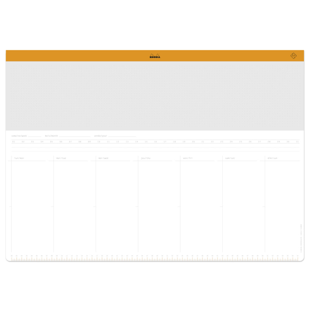 Undated weekly Desk Pad - Rhodia - A2, 80 g, 30 sheets