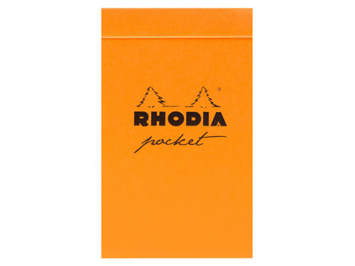 Pocket notepad - Rhodia - orange, squared, 7,5 x 12 cm, 80 g, 40 sheets