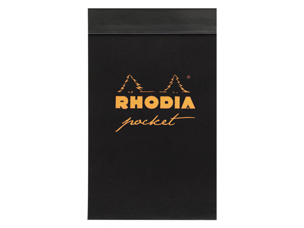 Notes Pocket - Rhodia - czarny, w kratkę, 7,5 x 12 cm, 80 g, 40 ark.