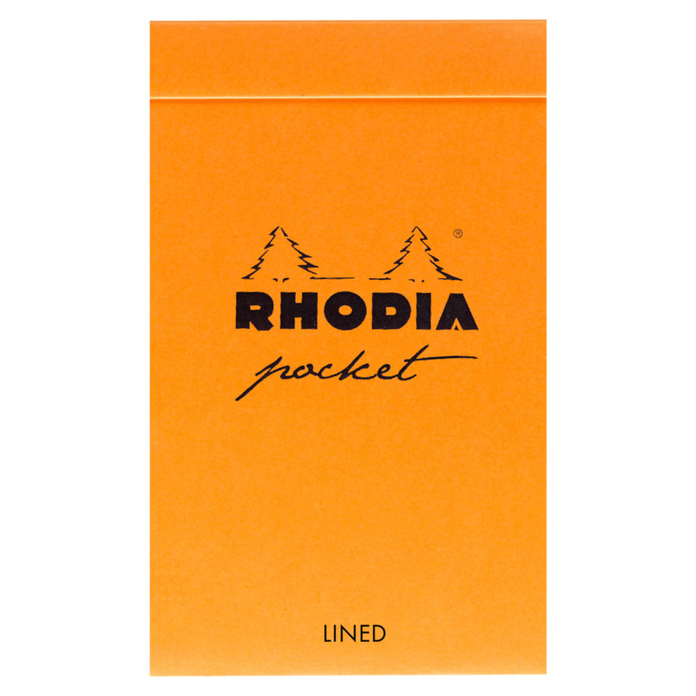 Pocket notepad - Rhodia - orange, lined, 7,5 x 12 cm, 80 g, 40 sheets