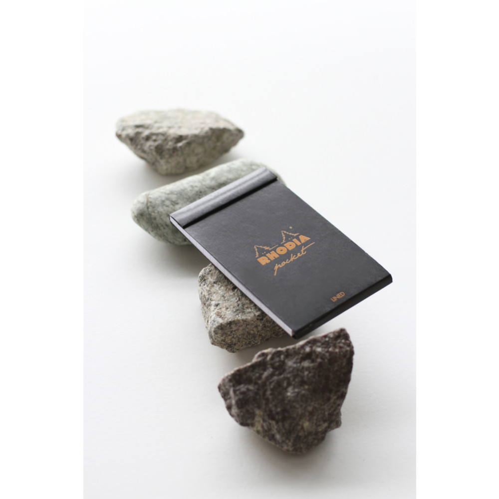 Notes Pocket - Rhodia - czarny, w linie, 7,5 x 12 cm, 80 g, 40 ark.