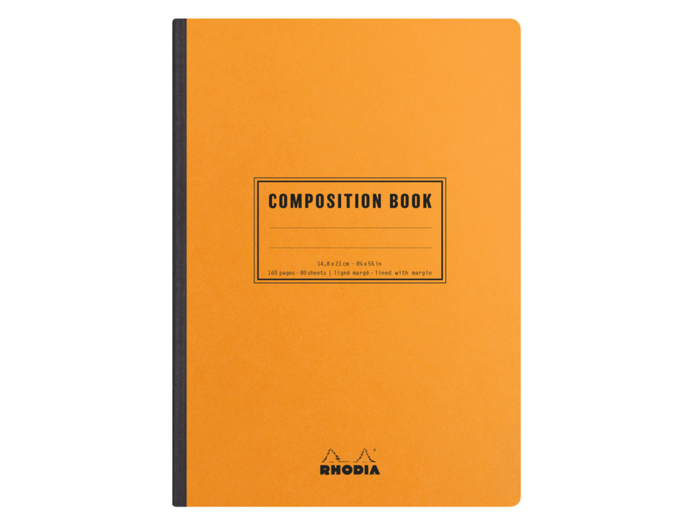 Composition Book - Rhodia - orange, lined, soft cover, A5, 80 g, 80 sheets