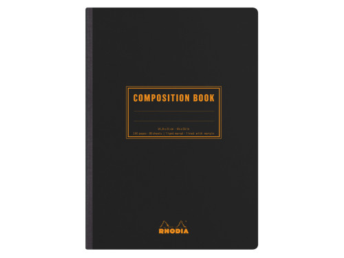 Composition Book - Rhodia - black, lined, soft cover, B5, 80 g, 80 sheets