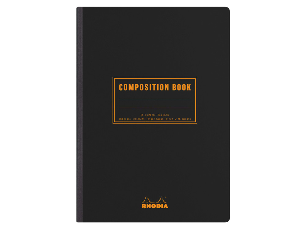Composition Book - Rhodia - black, lined, soft cover, B5, 80 g, 80 sheets