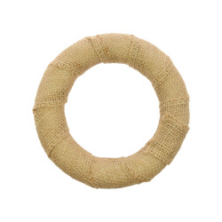 Styrofoam wreath with jute, base for garlands - brown, 14,5 cm