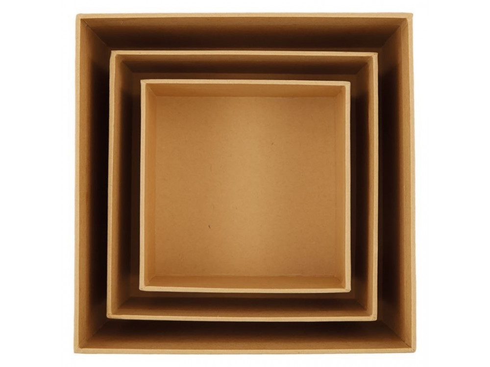 Pudełka tekturowe - Papermania - kwadratowe, 3 szt.