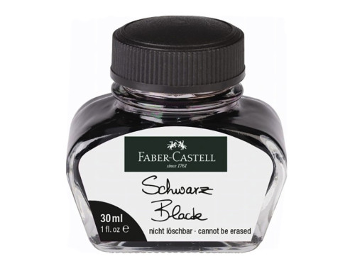 Ink in glass flacon - Faber-Castell - Black, 30 ml