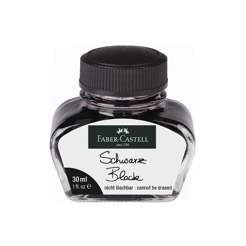 Ink in glass flacon - Faber-Castell - Black, 30 ml