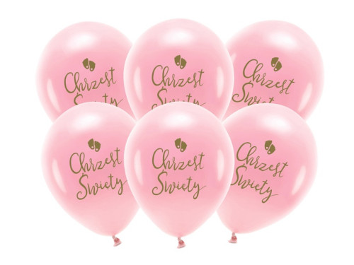 Latex Eco balloons, Chrzest Święty - Pink, 33 cm, 6 pcs.