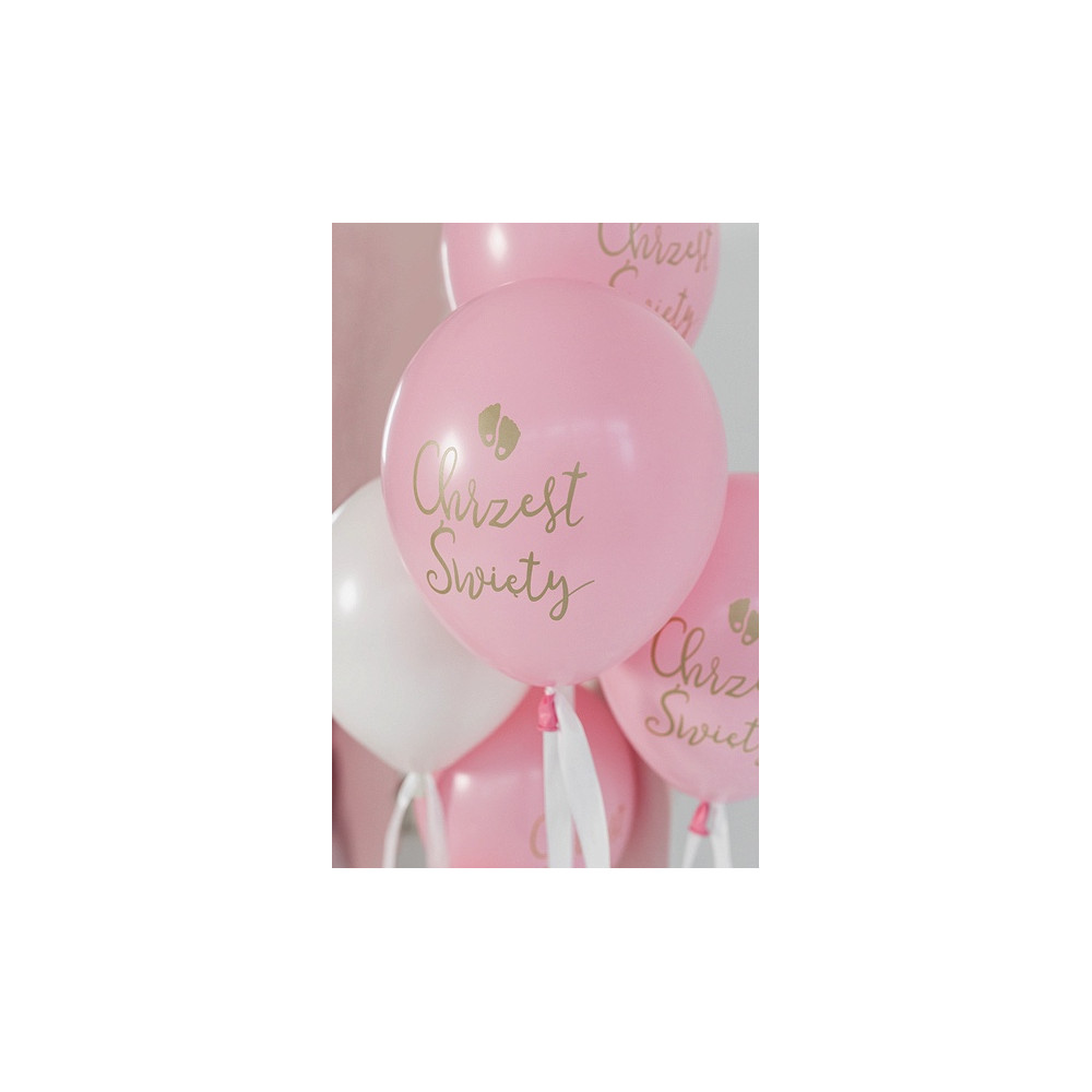 Latex Eco balloons, Chrzest Święty - Pink, 33 cm, 6 pcs.