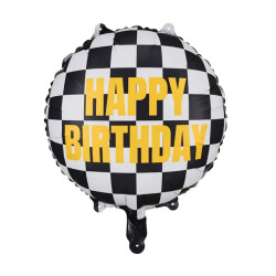 Balon foliowy Szachownica Happy Birthday - 35 cm
