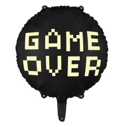 Balon foliowy Game Over - czarny, 35 cm