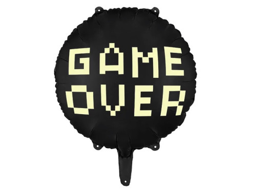 Balon foliowy Game Over - czarny, 35 cm
