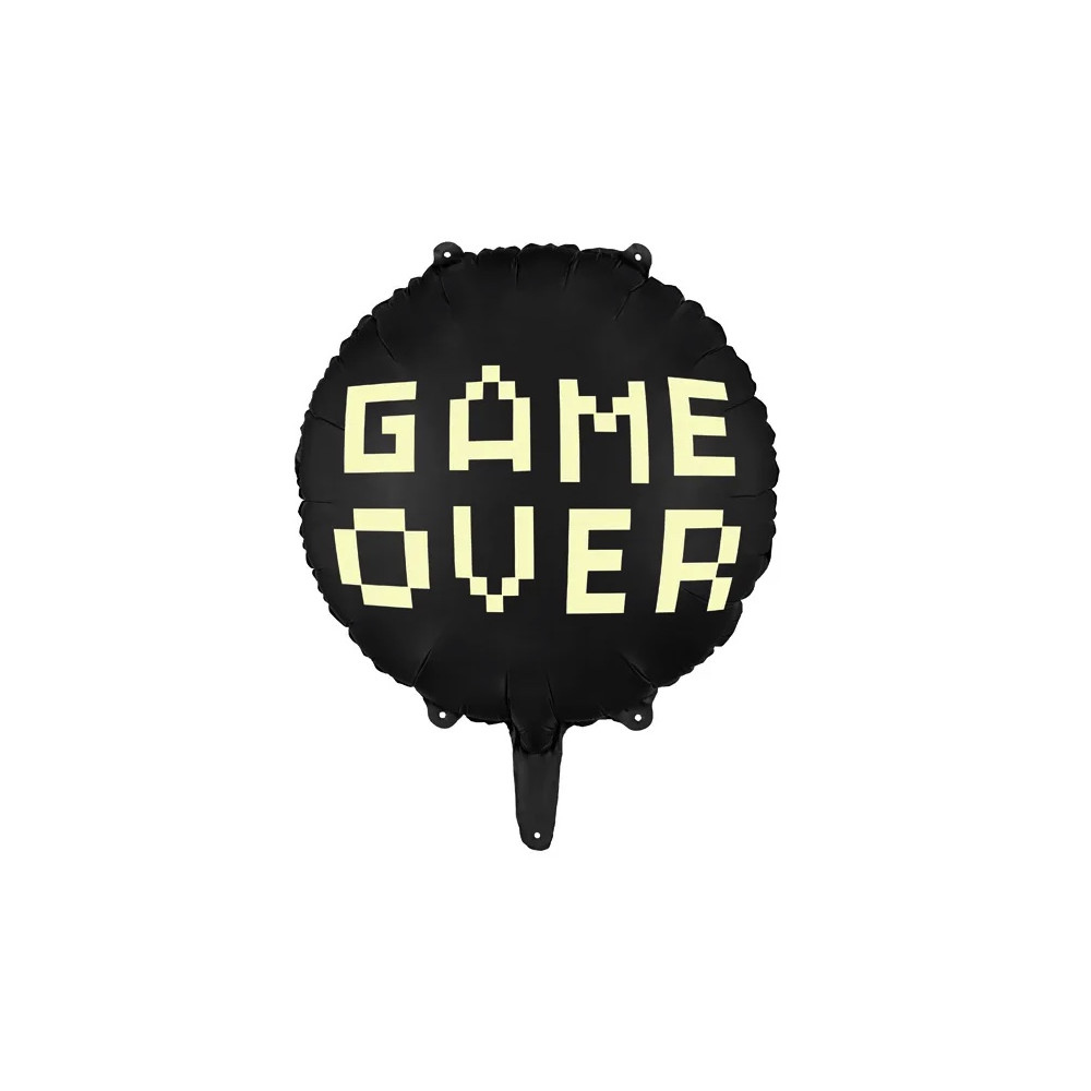 Balon foliowy Game Over - czarny, 35 cm