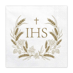 Paper napkins IHS - gold, 12 pcs.