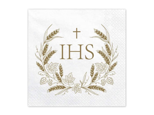Serwetki papierowe IHS - złote, 12 szt.