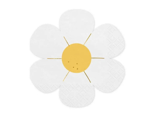 Daisy paper napkins - white, 16 x 16,5 cm, 12 pcs.