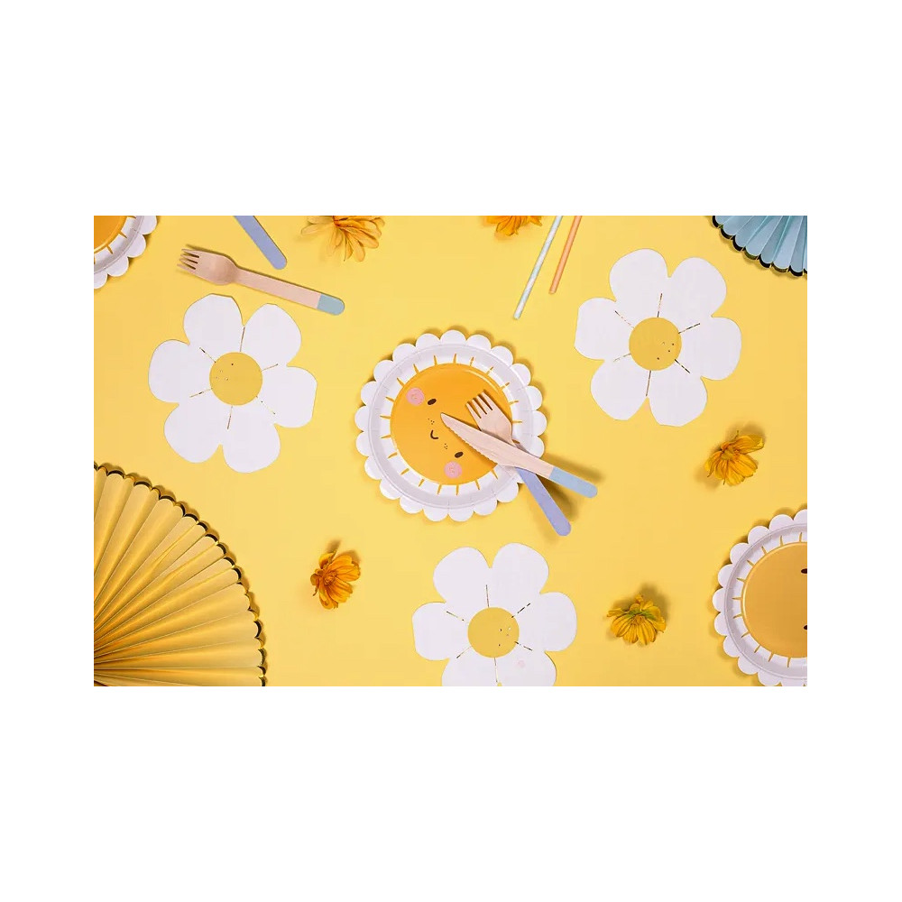 Daisy paper napkins - white, 16 x 16,5 cm, 12 pcs.