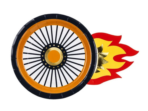 Wheel paper plates - 18 x 26,5 cm, 6 pcs.
