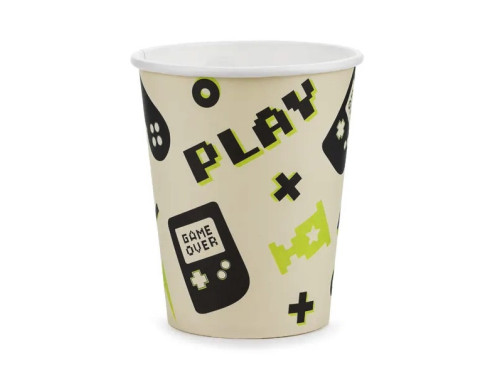 Kubeczki papierowe Gamer - 220 ml, 6 szt.