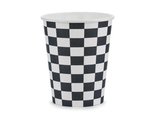 Kubeczki papierowe Szachownica - 220 ml, 6 szt.