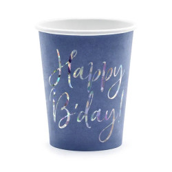 Paper cups Happy B' Day - 220 ml, 6 pcs.