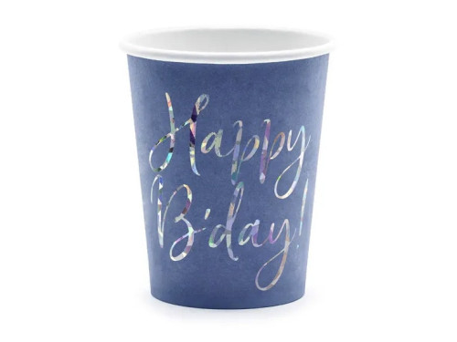 Paper cups Happy B' Day - 220 ml, 6 pcs.