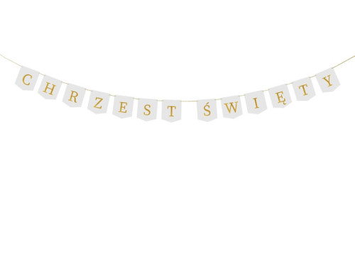 Baner Chrzest Święty - biały, 13 x 250 cm
