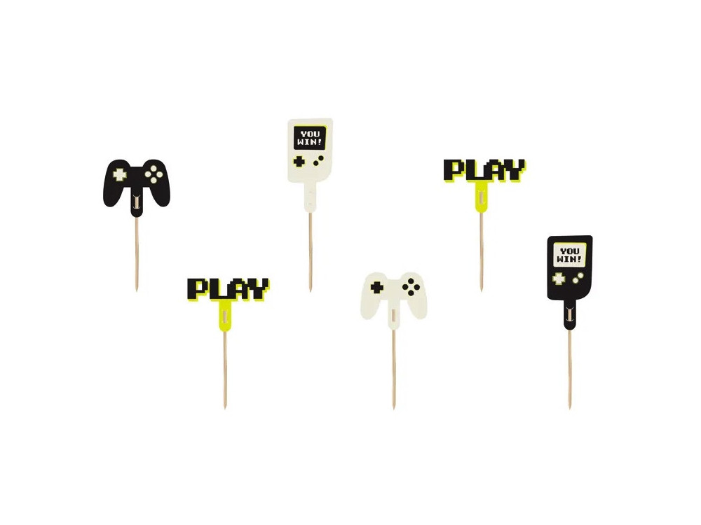 Toppery do muffinek Gamer - 6-10,6 cm, 6 szt.