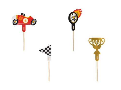 Cupcakes toppers Car - 12 cm, 4 pcs.