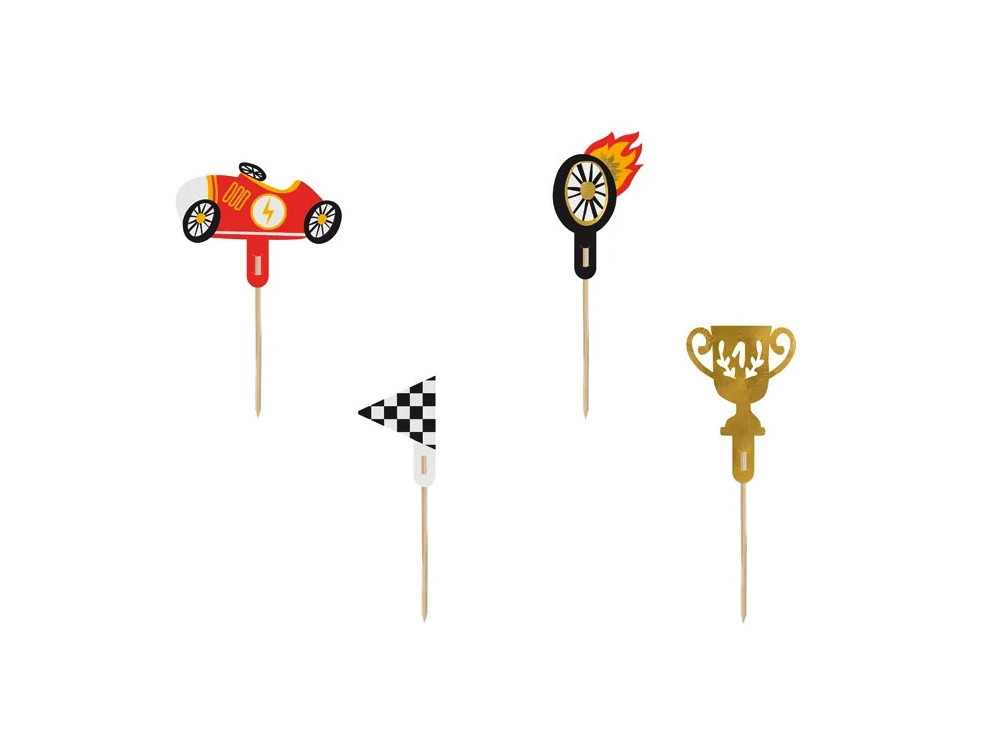 Cupcakes toppers Car - 12 cm, 4 pcs.