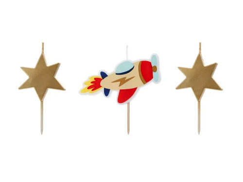 Birthday candles Airplane - 4,5-5 cm, 3 pcs.