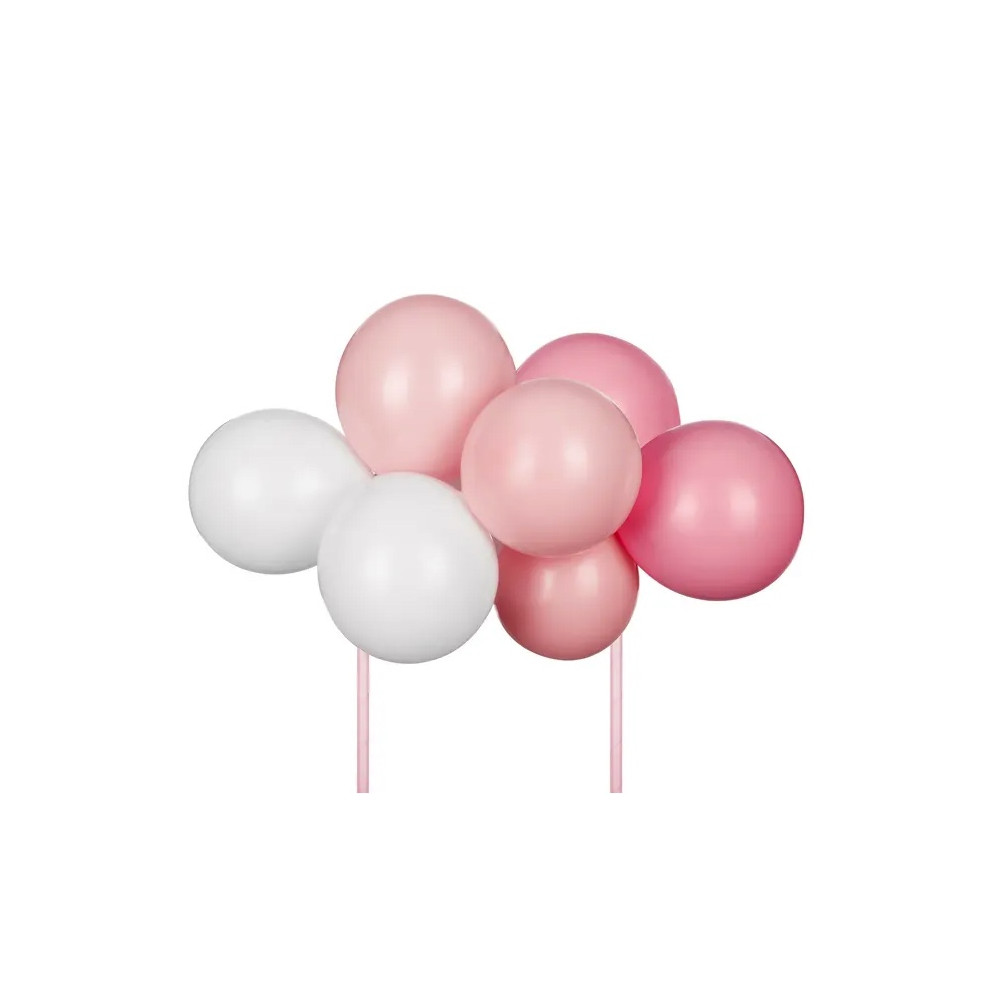 Topper balonowy na tort - różowy, 29 cm