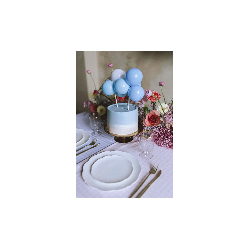 Topper balonowy na tort - niebieski, 29 cm