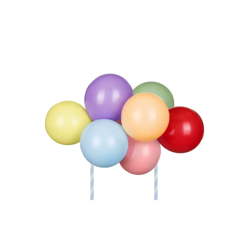 Topper balonowy na tort - kolorowy, 29 cm