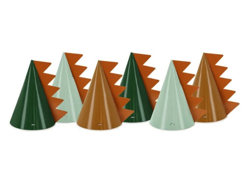 Party hats Dinosaurs - 14 cm, 6 pcs.