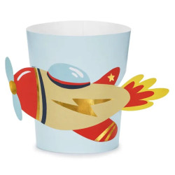 Adjustable paper cups sleeves Airplane - 6 pcs.