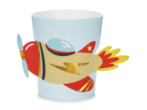 Adjustable paper cups sleeves Airplane - 6 pcs.