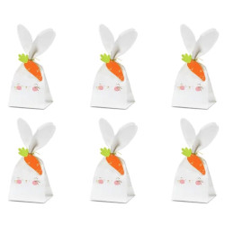 Bunnies sweets bags - white, 6 pcs.