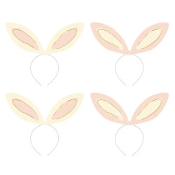 Bunny ears headbands - 12,5 x 29 cm, 4 pcs.