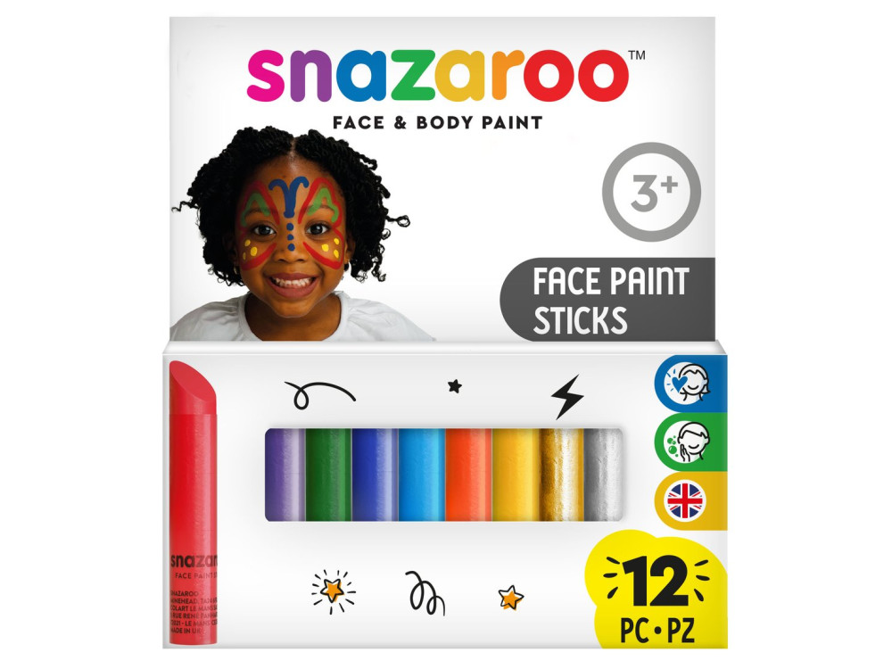 Zestaw kredek do malowania twarzy - Snazaroo - 12 szt.