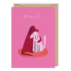 Greeting card 12 x 17 cm - Cudowianki - Doggy love