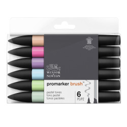 Promarker Brush Set - Winsor & Newton - Pastel Tones, 6 pcs.