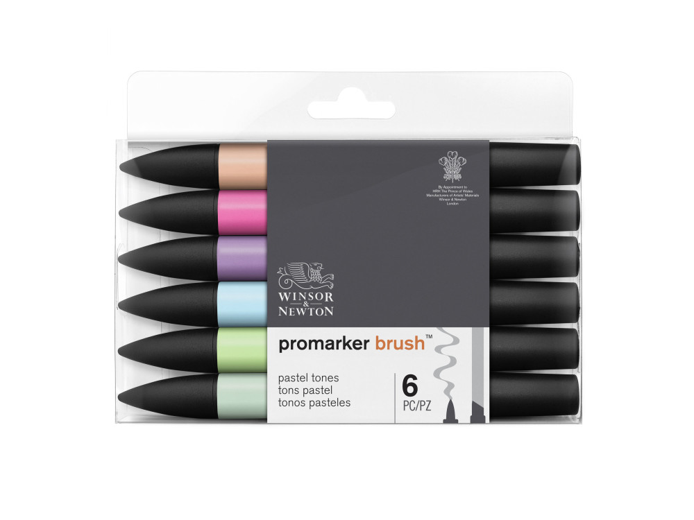 Promarker Brush Set - Winsor & Newton - Pastel Tones, 6 pcs.