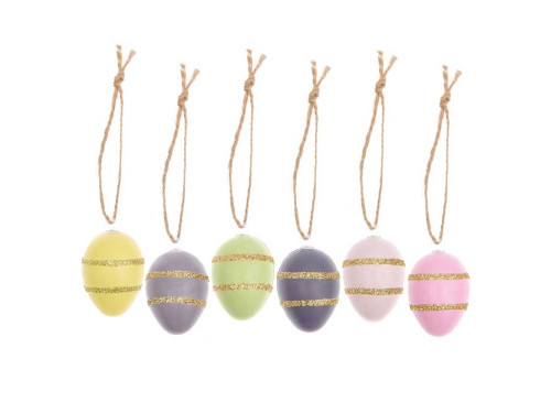 Set of Easter eggs with gold stripes - Rico Design - 6 pcs.