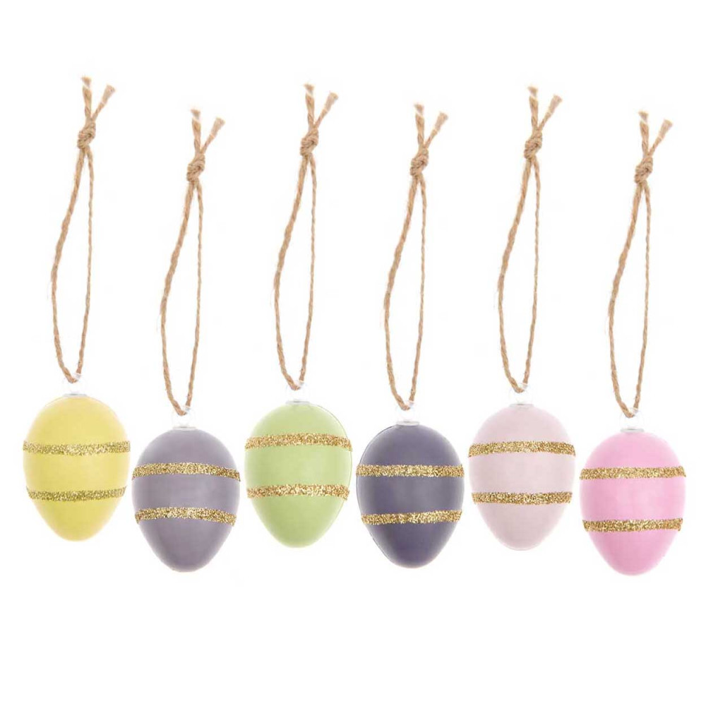 Set of Easter eggs with gold stripes - Rico Design - 6 pcs.