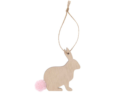 Wooden Bunny pendant decoration - Rico Design - 8 x 7,5 x 0,5 cm