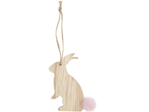 Wooden Bunny pendant decoration - Rico Design - 8 x 7,5 x 0,5 cm
