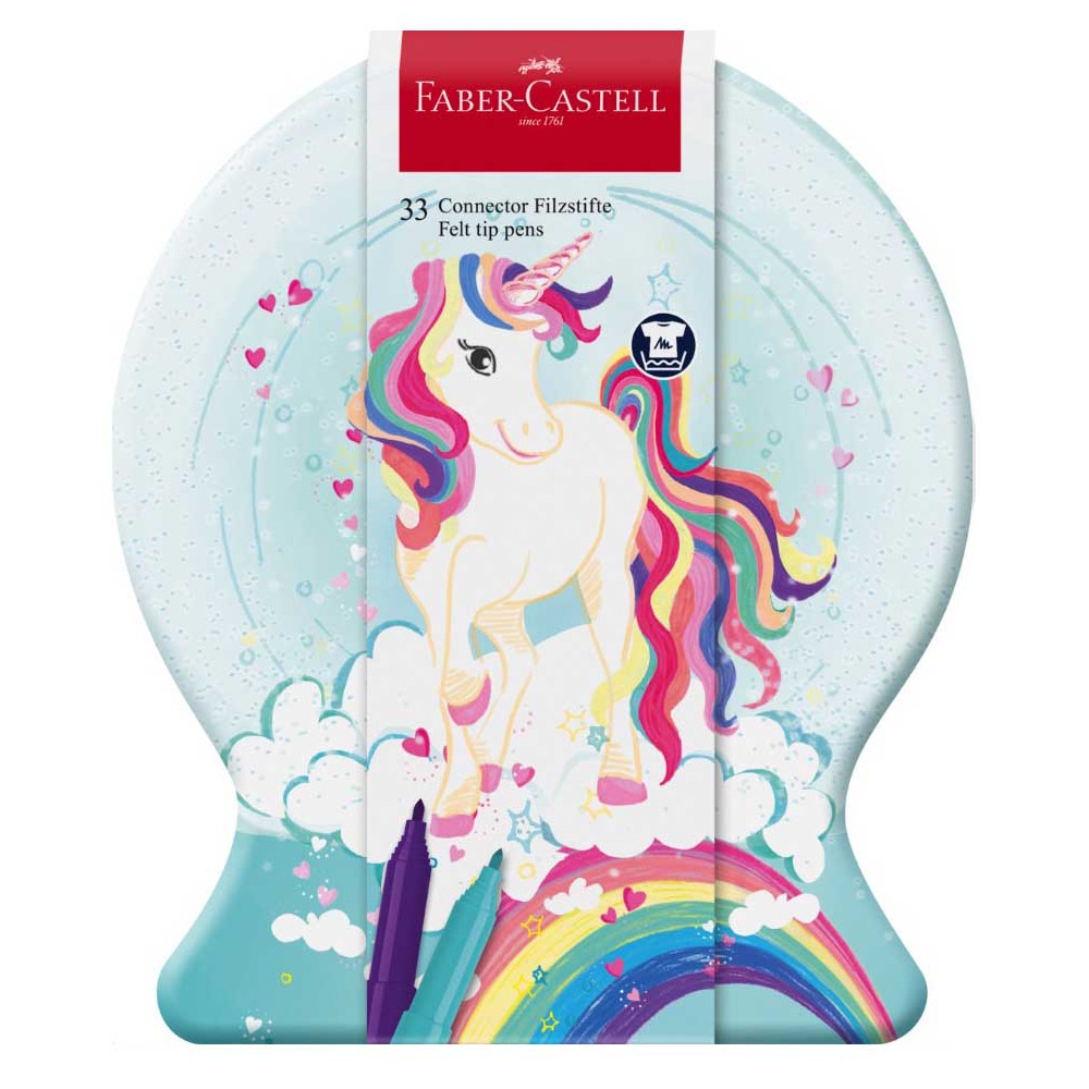 Zestaw flamastrów Connector Unicorn - Faber-Castell - 33 kolory