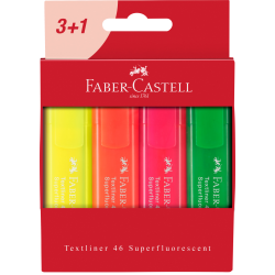 Zestaw zakreślaczy fluorescencyjnych 1546 - Faber-Castell - 4 kolory